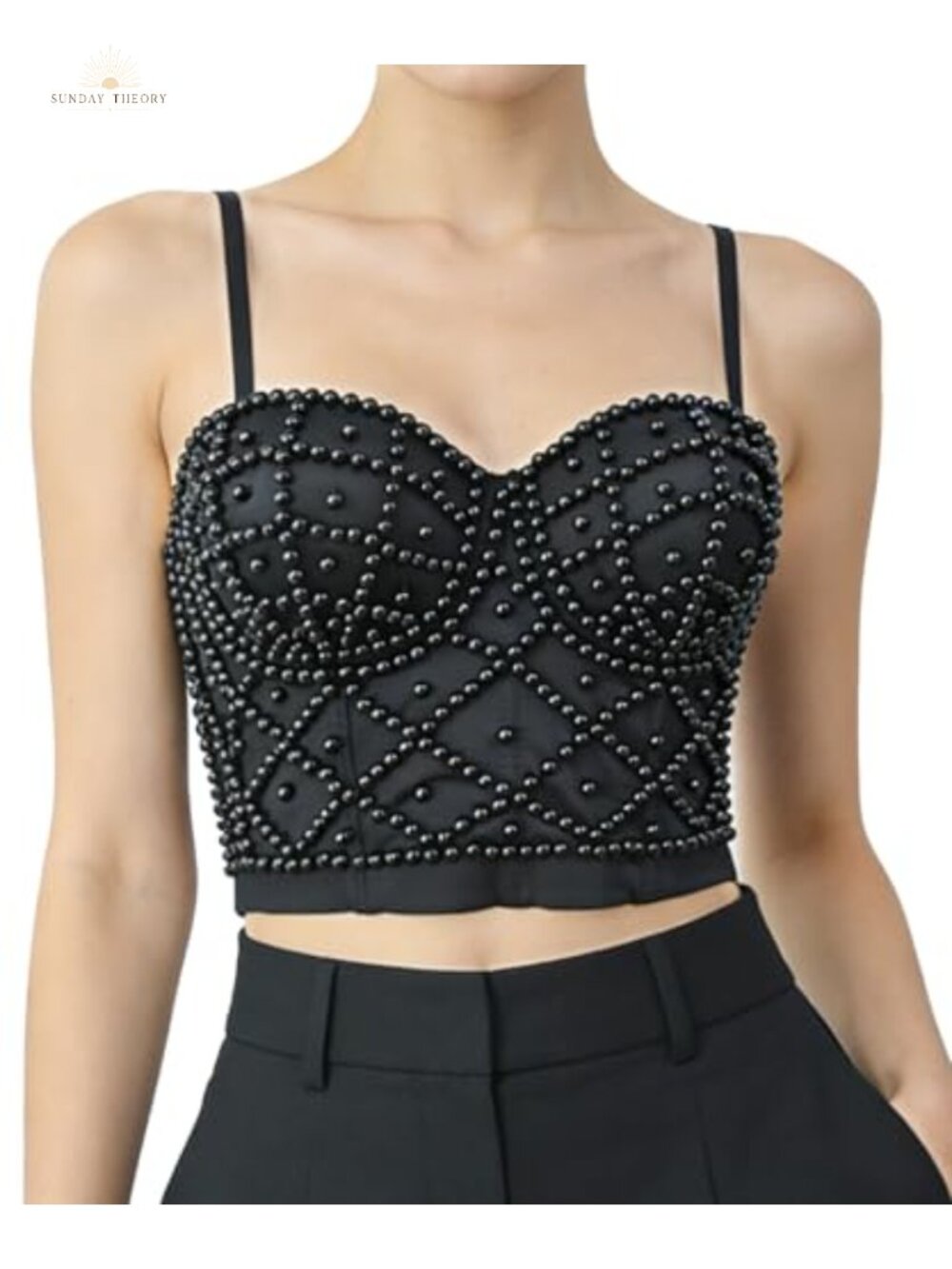 Rhinestone Studded Bustier Corset Top Push Up Bralette Party Clubwear